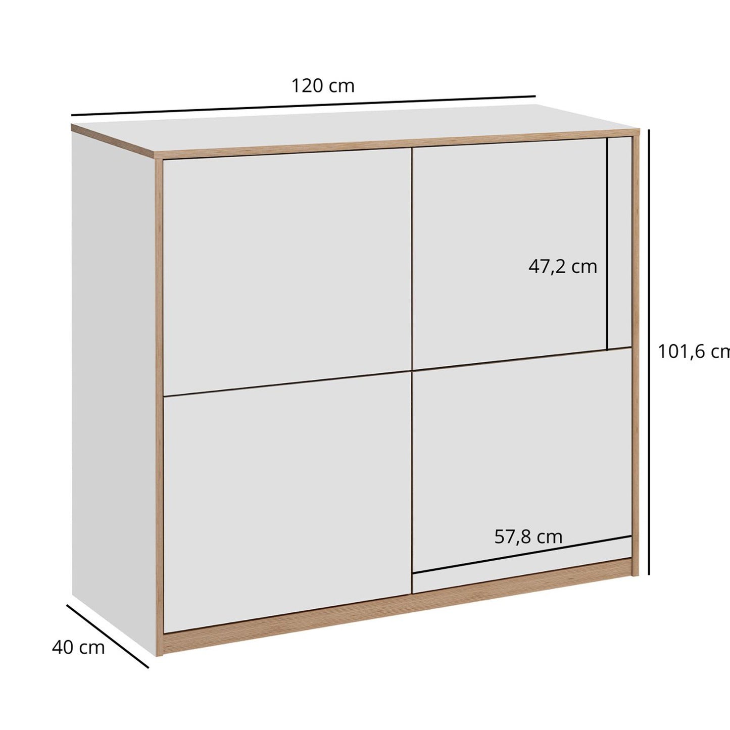 Complex Sideboard with Storage Modern Style - White