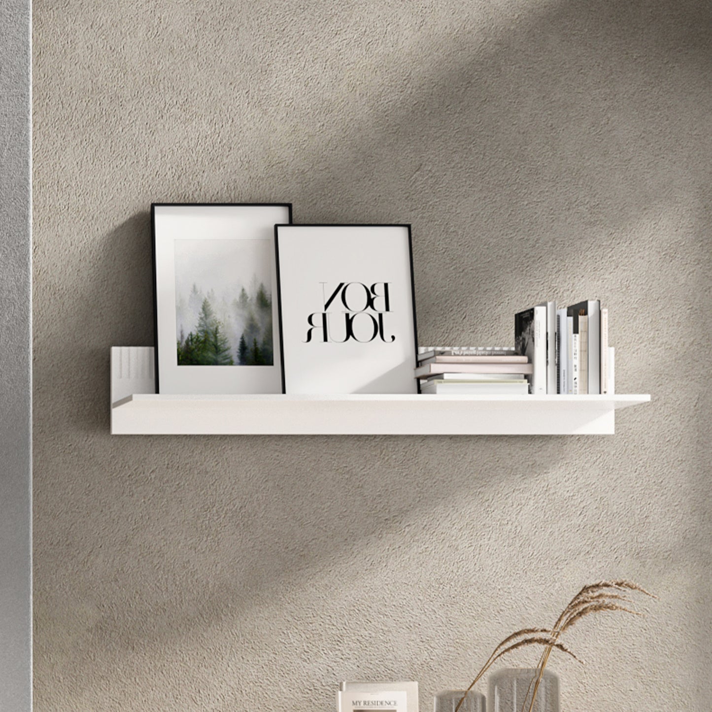Velutto Shelf Contemporary Style - White / Evoke Oak