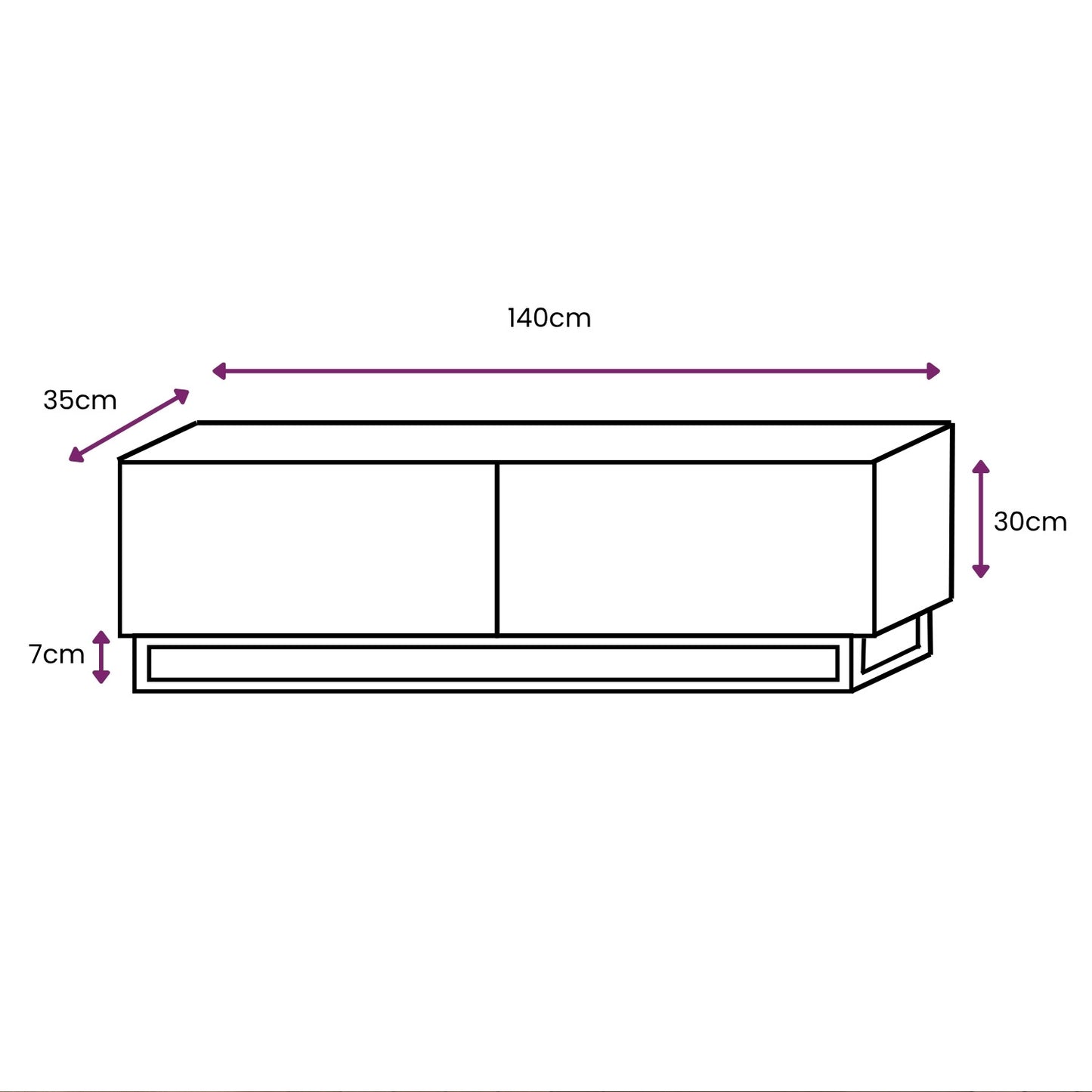 Selene Modern Ribbed-Texture TV Unit with Storage – Cashmere / Black Frame