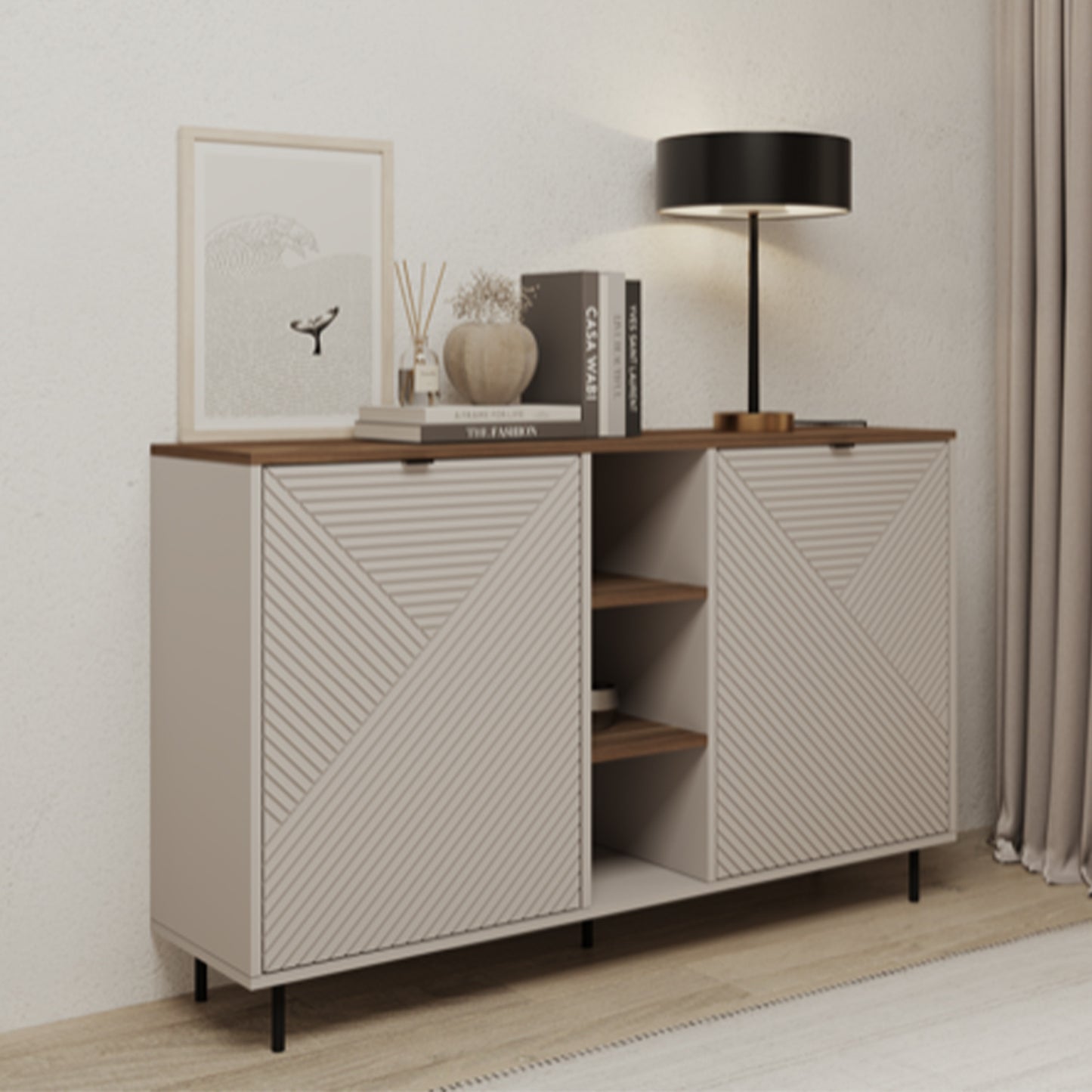 Evo 2 Door Sideboard with Shelves