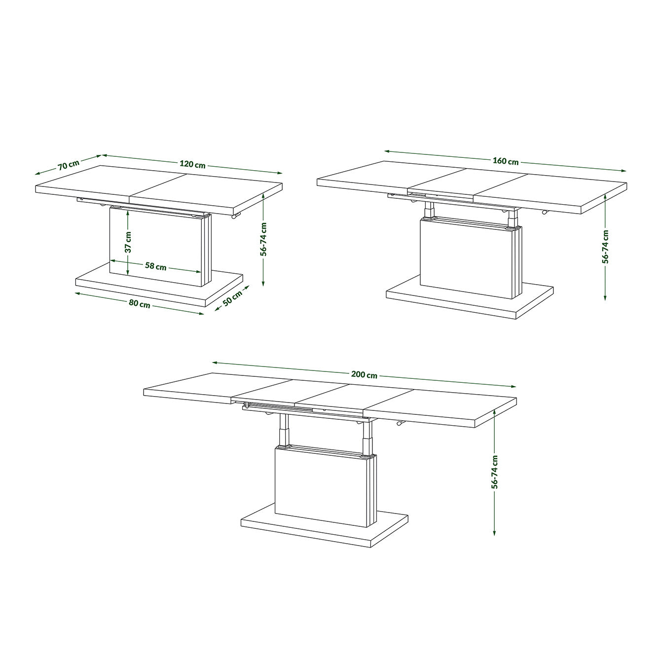 Astrid 70 - 2 in 1 Extending Coffee / Dining Table Anti-fingerprint - Cashmere Super Matt