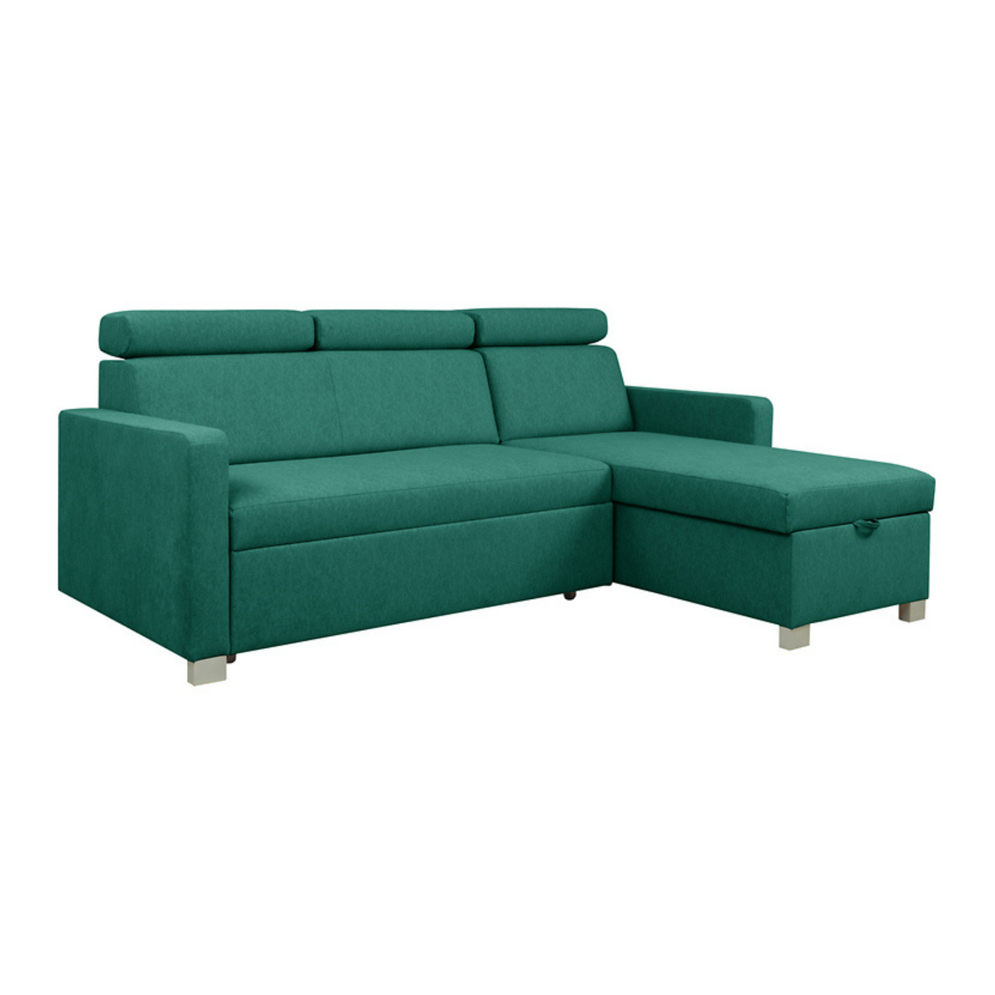 Brico Universal Corner Sofa, Extendable with Container - Green