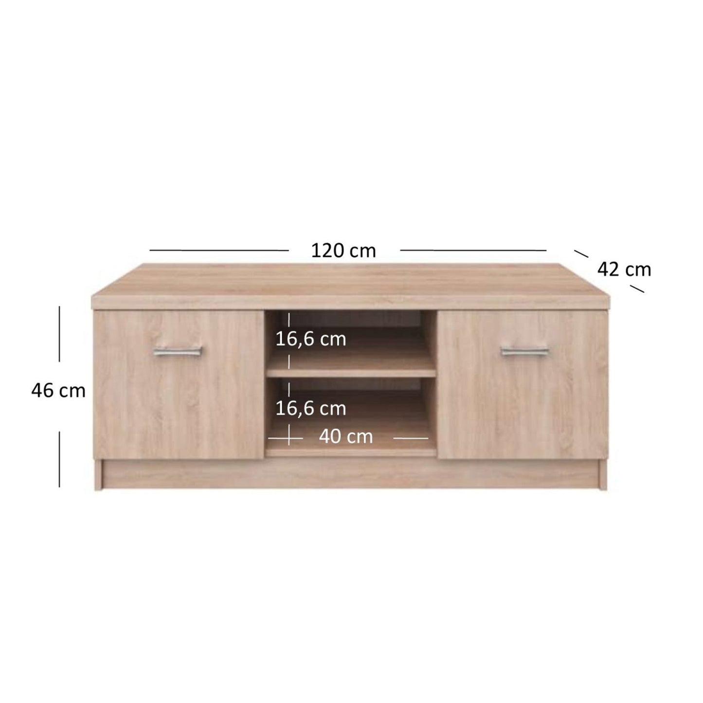 Top Mix Contemporary Compact TV Unit with Storage - Sonoma Oak