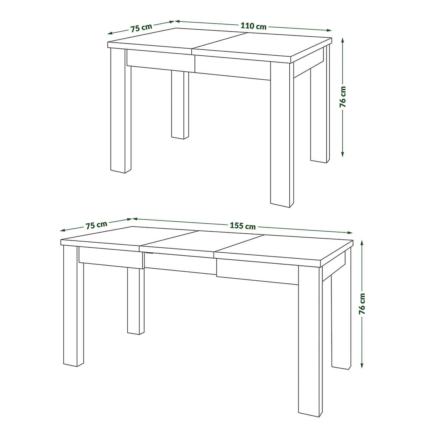 Fonte 110 Modern Extending Dining Table - Sonoma Oak / White Matt