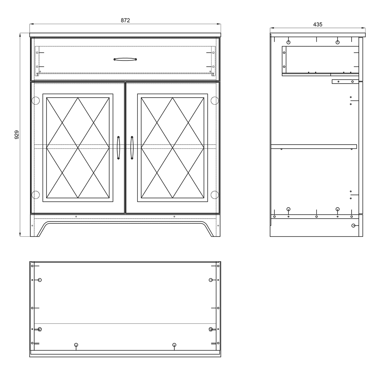 Provenza 2 Door 1 Drawer Rustic Style Sideboard