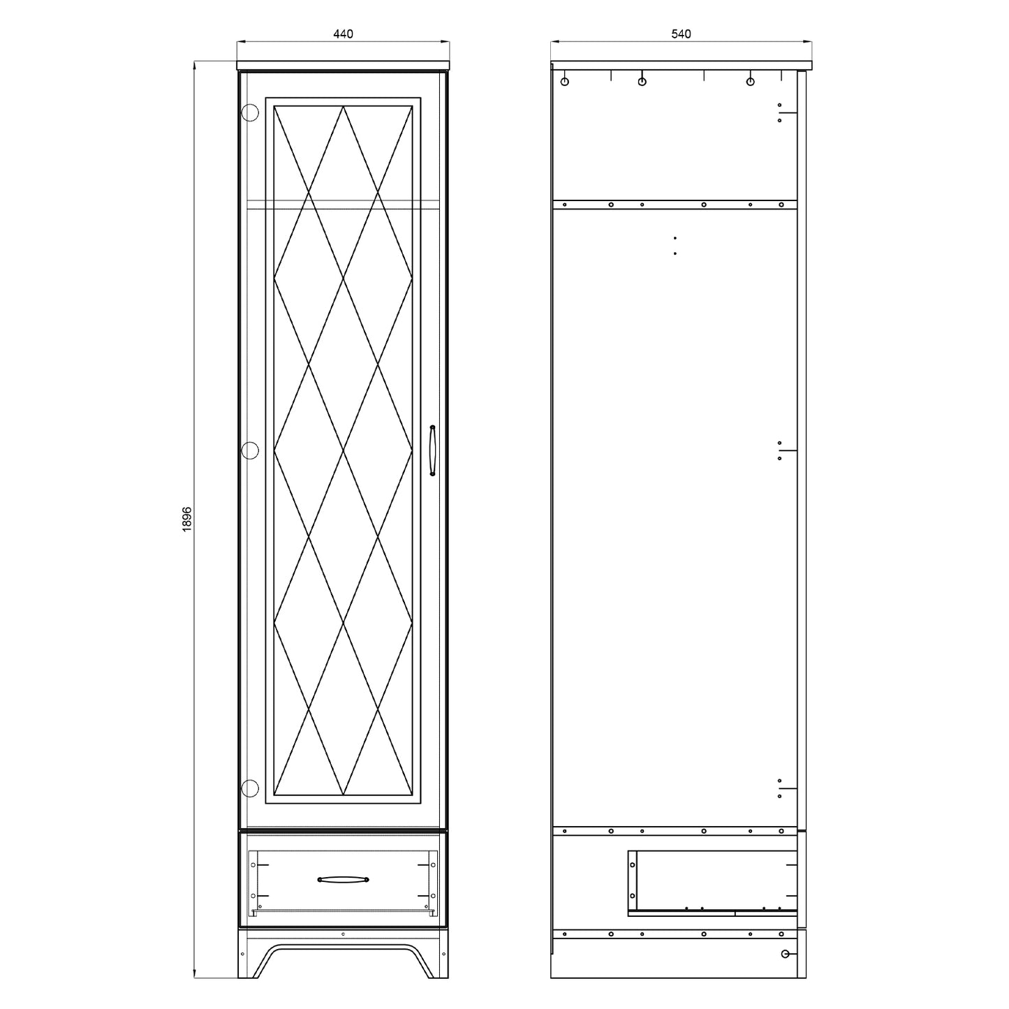 Provenza 1 Door Premium Wardrobe