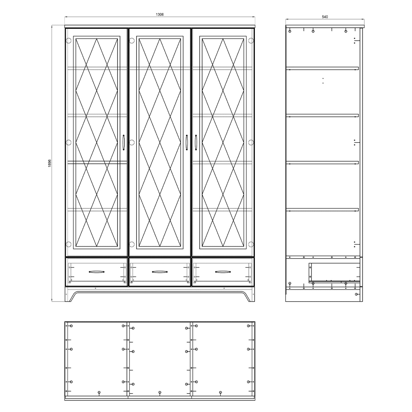 Provenza 3 Door Premium Wardrobe