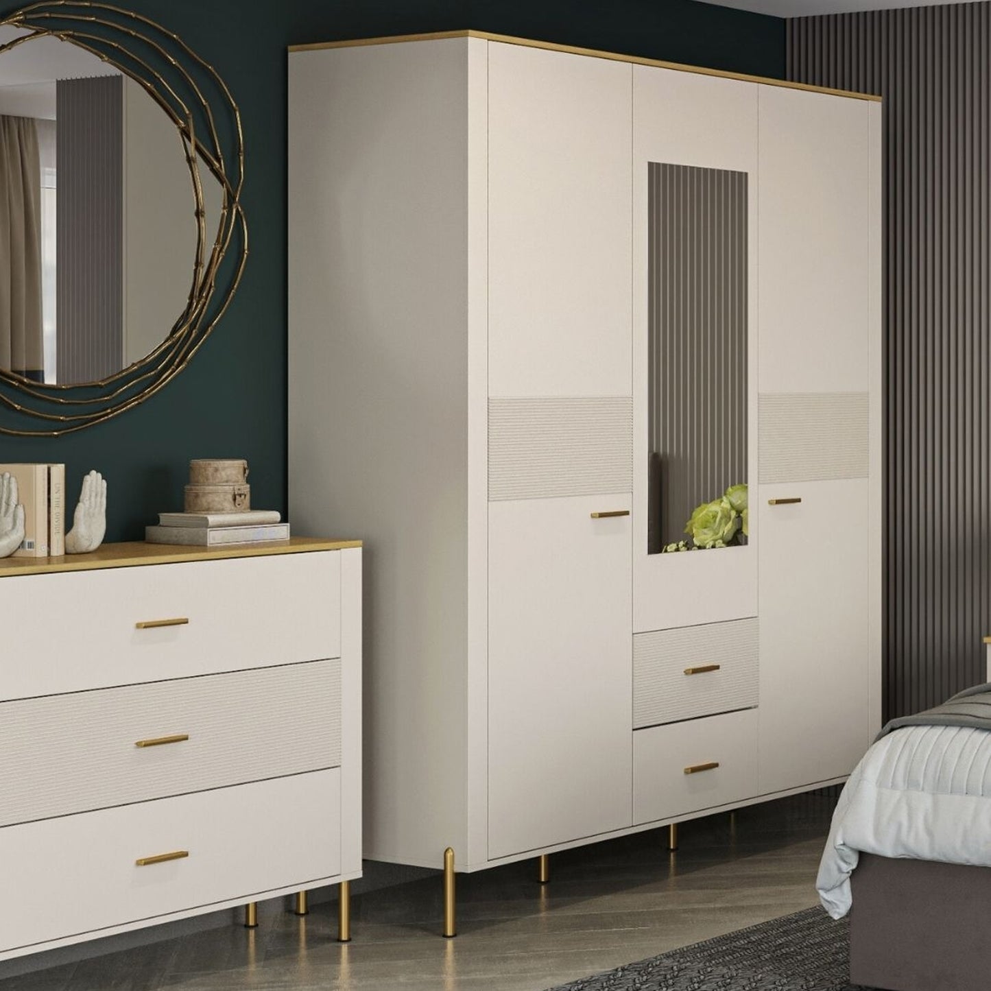 Ruben 3 Door Wardrobe with Mirror