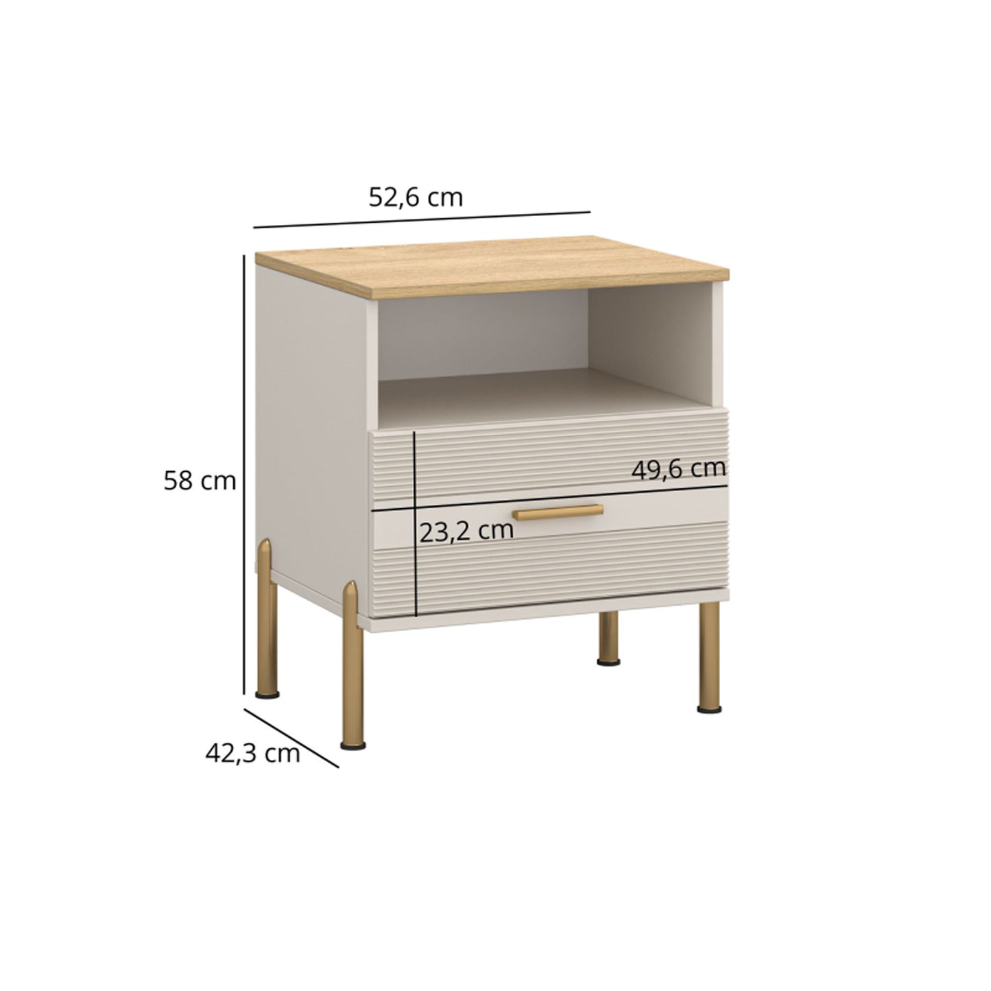 Ruben 1 Drawer Bedside Cabinet