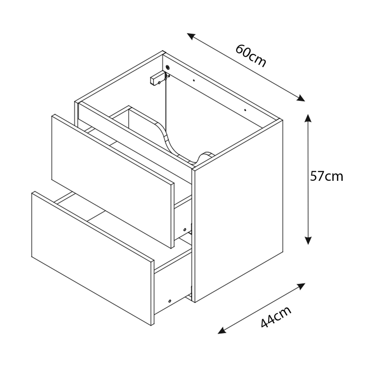 Luxor 3D Diamond Pattern 4 Drawer Bathroom Vanity Cabinet with Built-In Basin 120cm - Oak / Black
