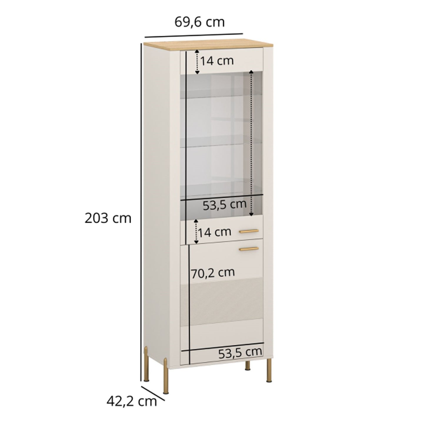Ruben Tall Display Cabinet
