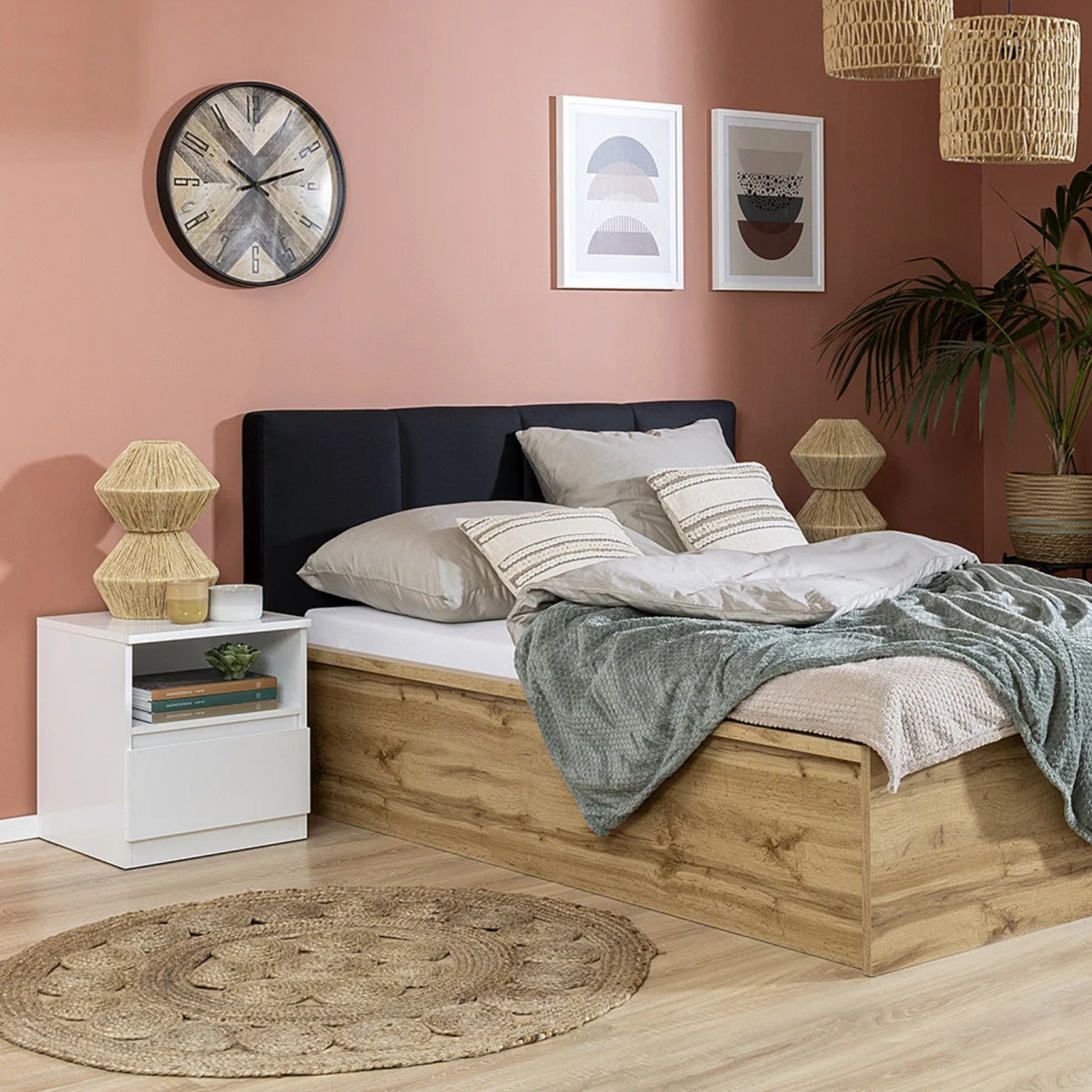 Exter Bedside Table with Drawer - White Gloss