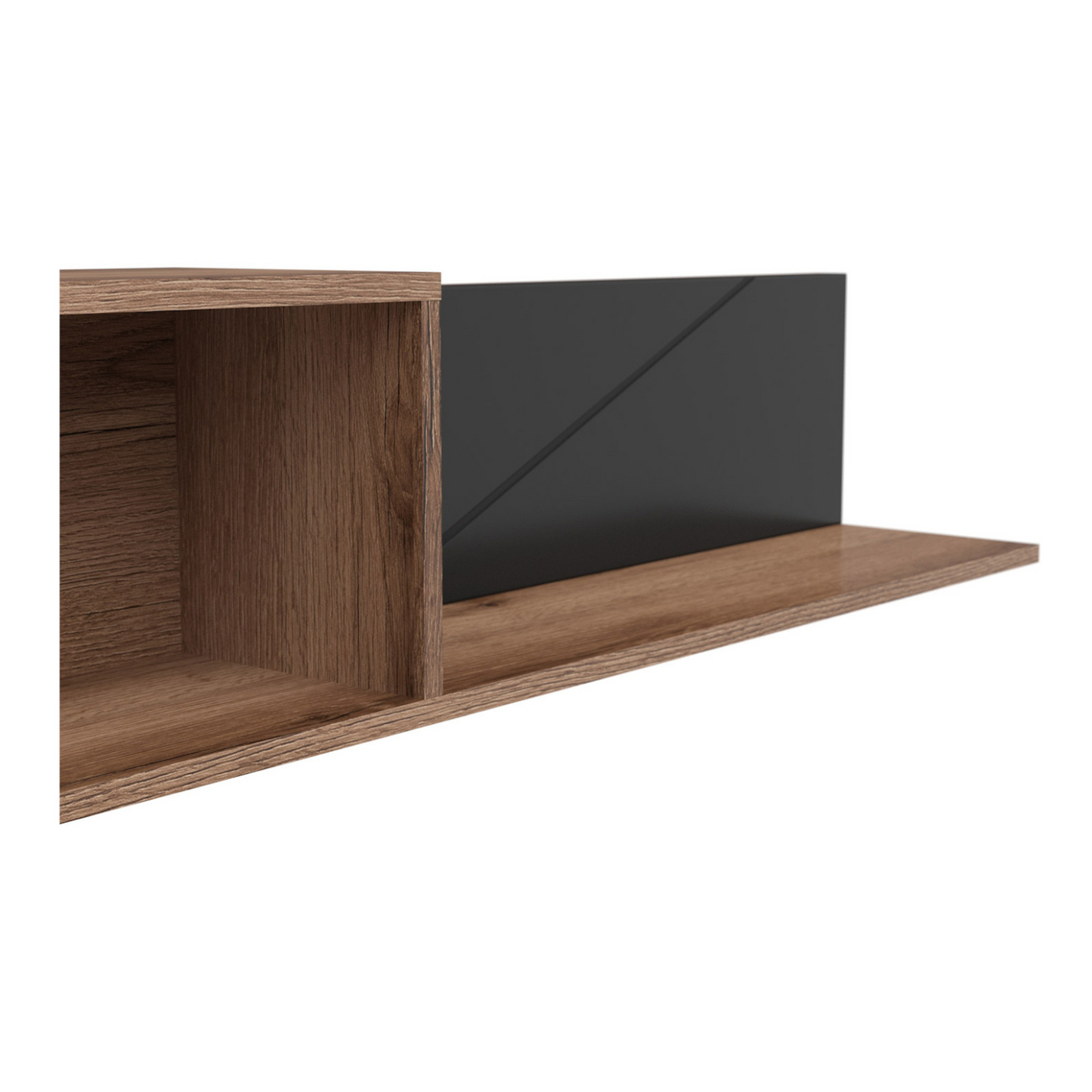 Faisa Wall Shelf 156cm - Dark Delano Oak / Black Matt