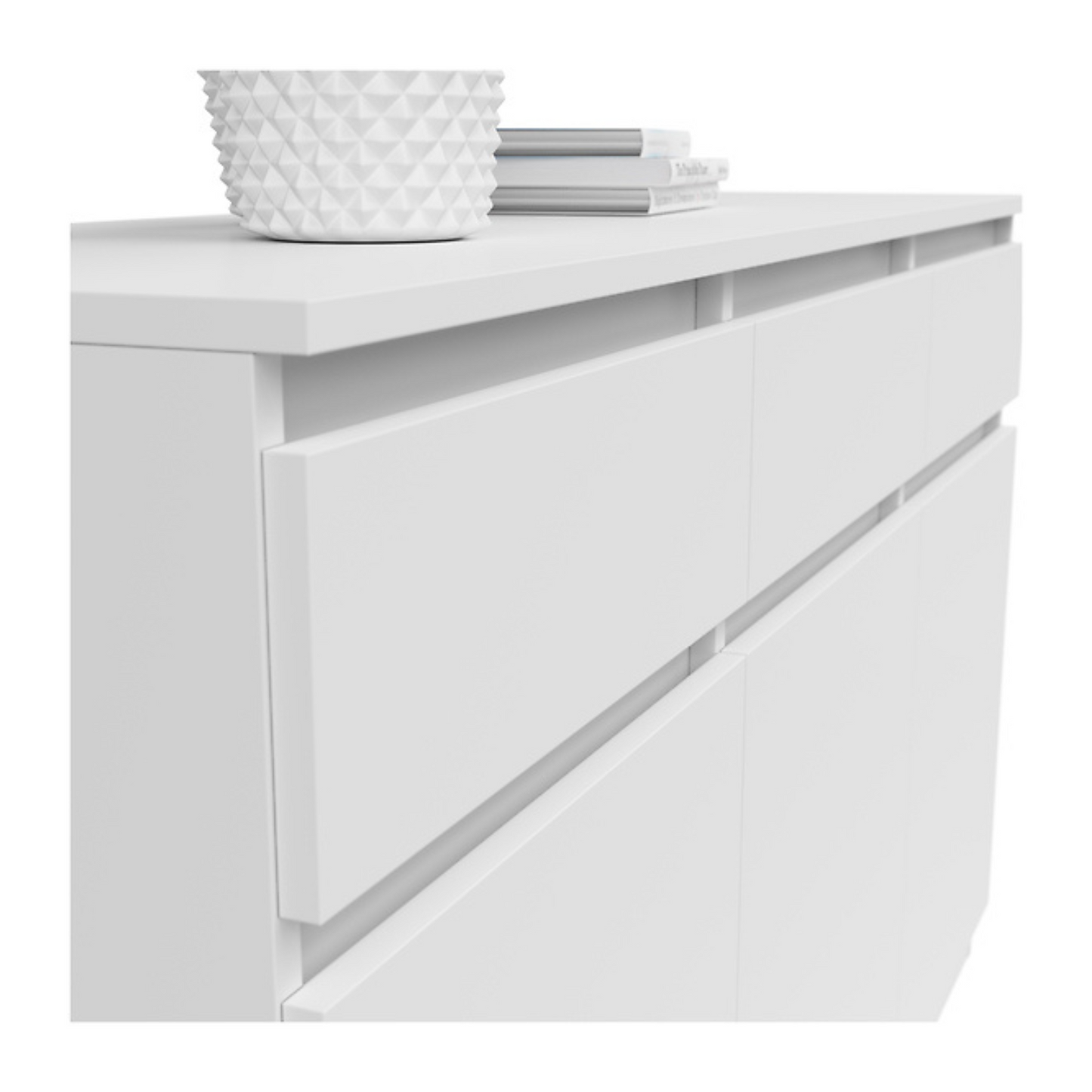 Ares Chest of Drawers 135cm with 3 Doors and 3 Drawers - White