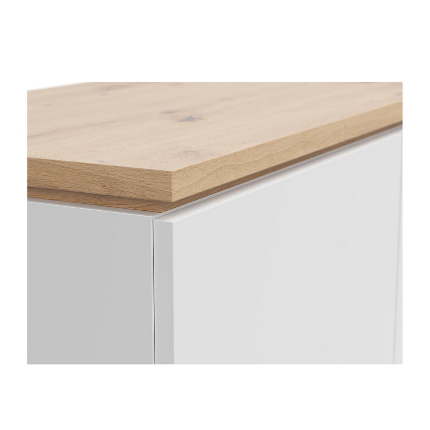 Yodi Chest of Drawers 100cm with 3 Doors and Drawers - White / Artisan Oak