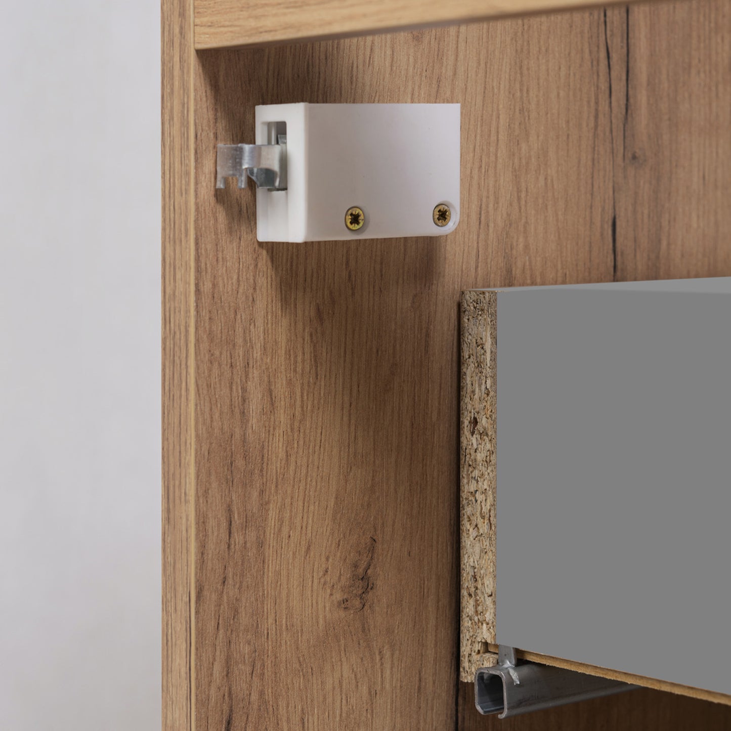 Flow 2 Drawer Bathroom Vanity Cabinet 60cm - Gold Craft Oak