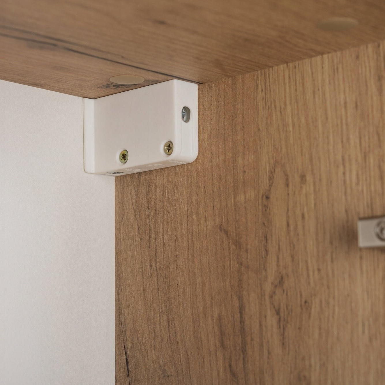 Flow Wall-Mounted Tall Bathroom Cabinet 136cm - Gold Craft Oak