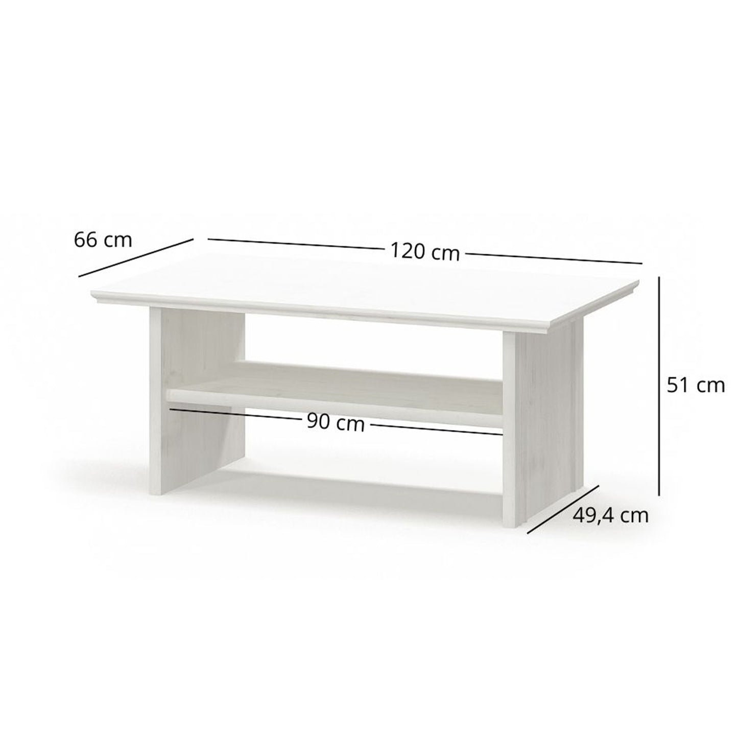 Irys Coffee Table with Shelf