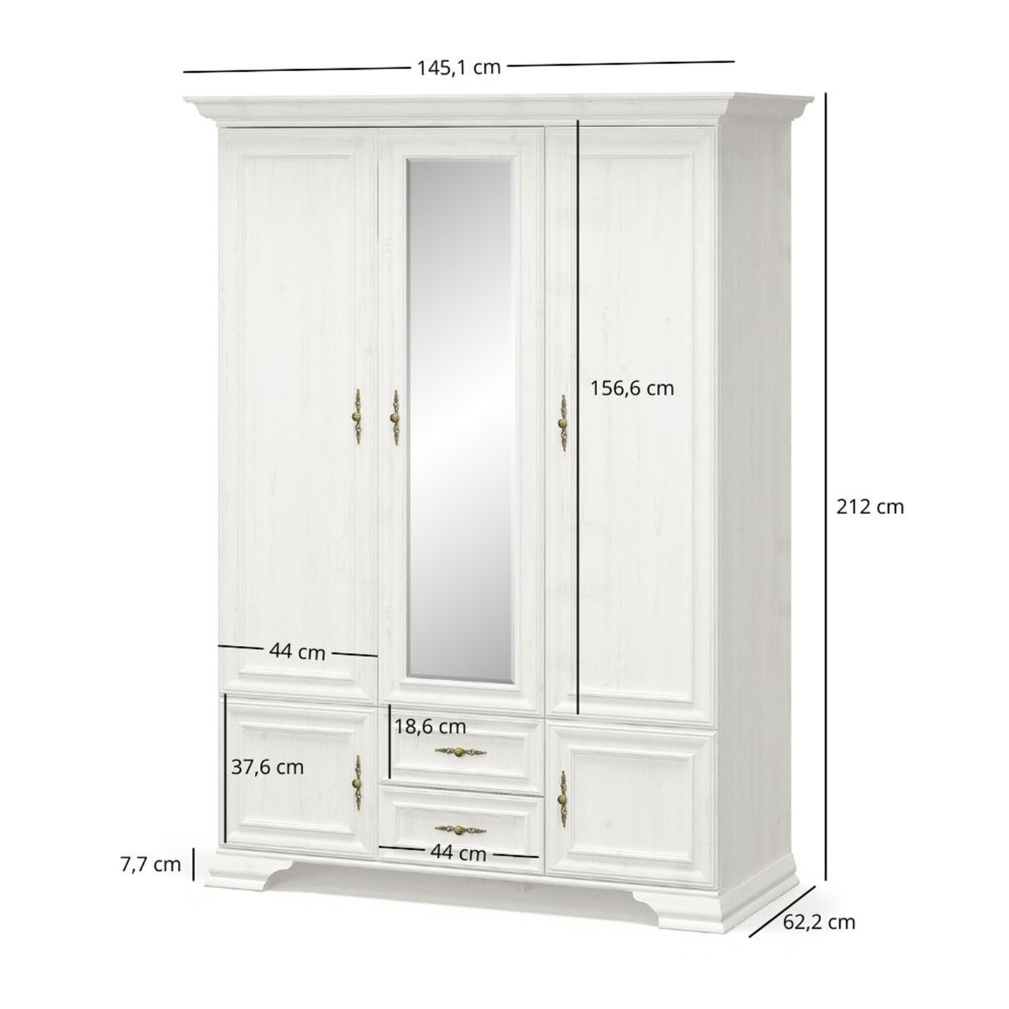 Irys Large Wardrobe with Mirror 5 Door 2 Drawers