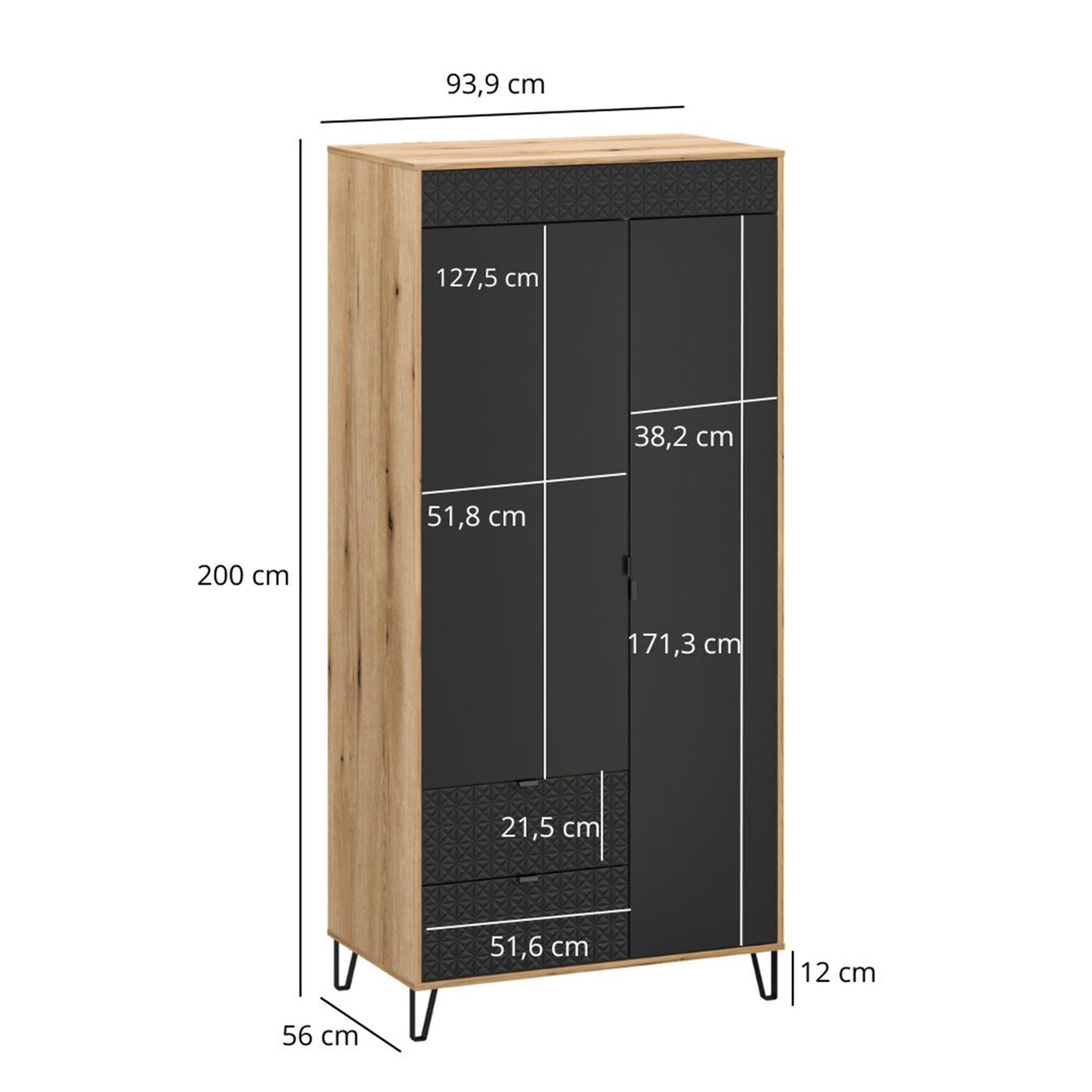 Bellano 2 Door Wardrobe