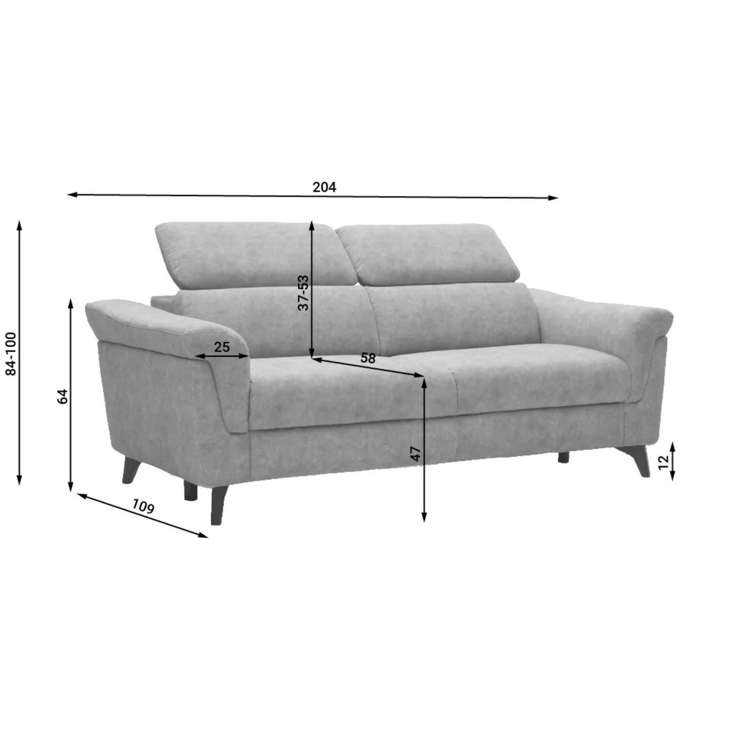 Hampton Sofa-Dark Grey