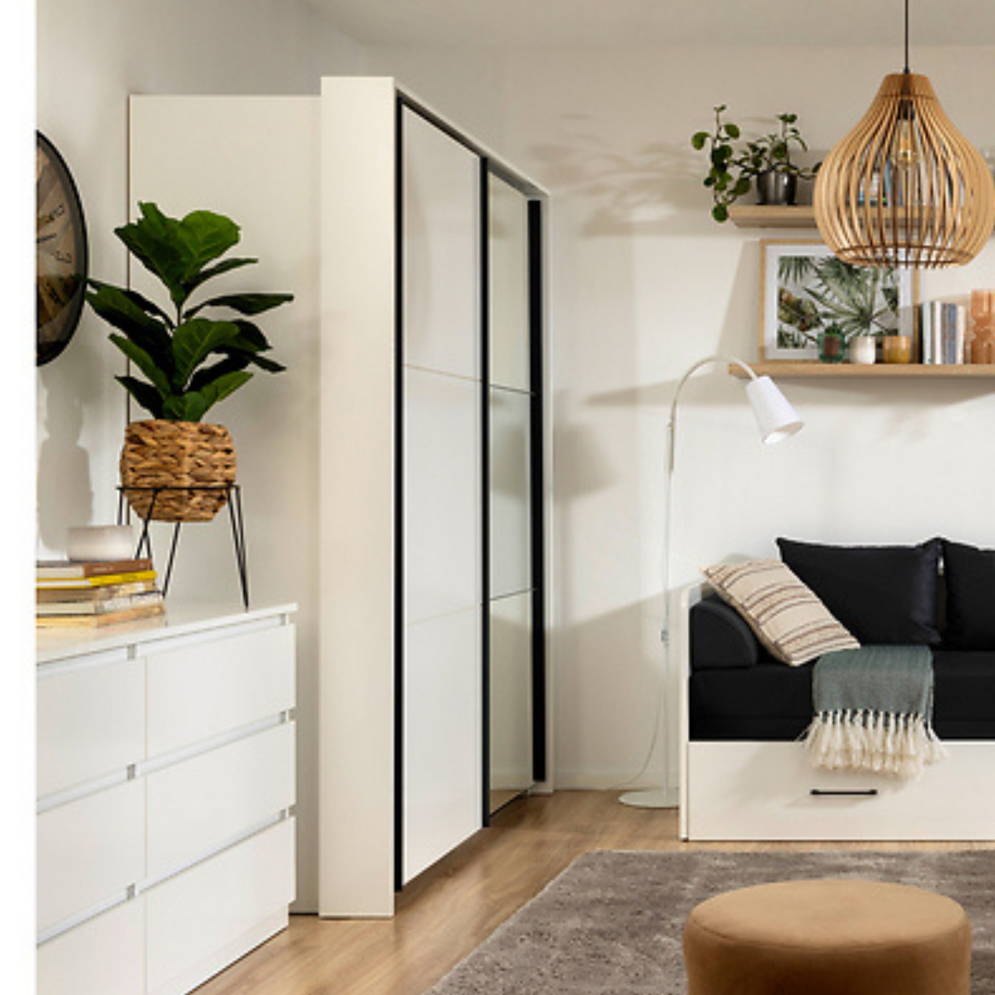 Exter 2 Door Sliding 183cm Wardrobe - White Gloss