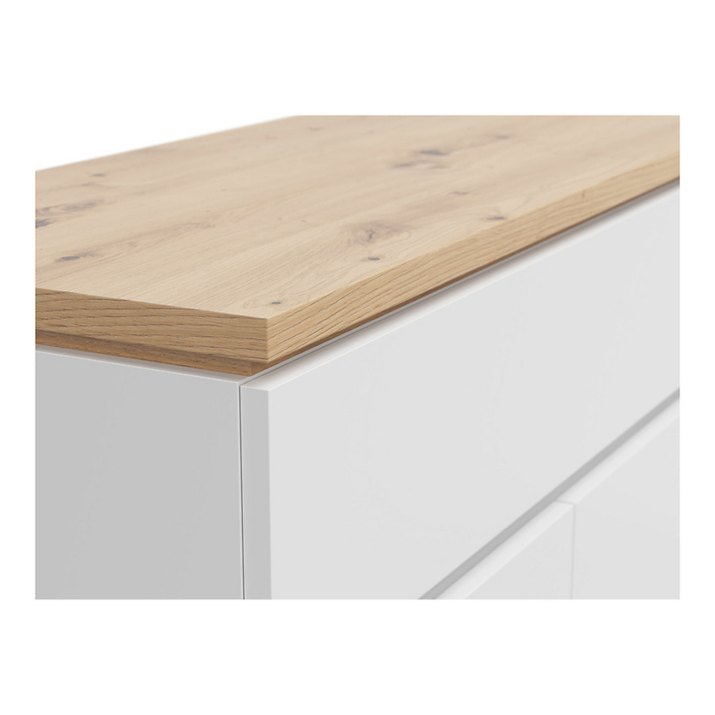 Yodi Chest of Drawers 85cm with 2 Doors and Drawer - White / Artisan Oak
