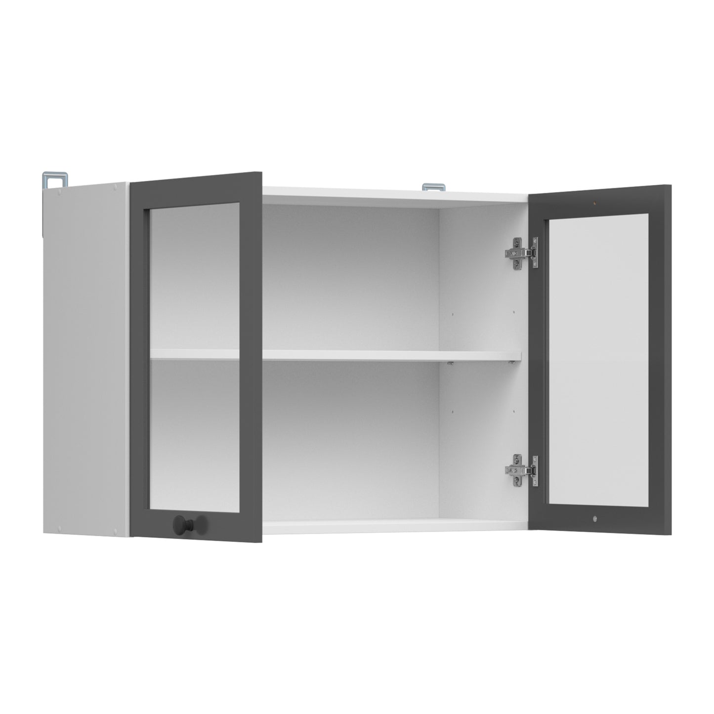 Summer Line 2 Door Wall Cabinet with Glass G2W/80/57 - Graphite