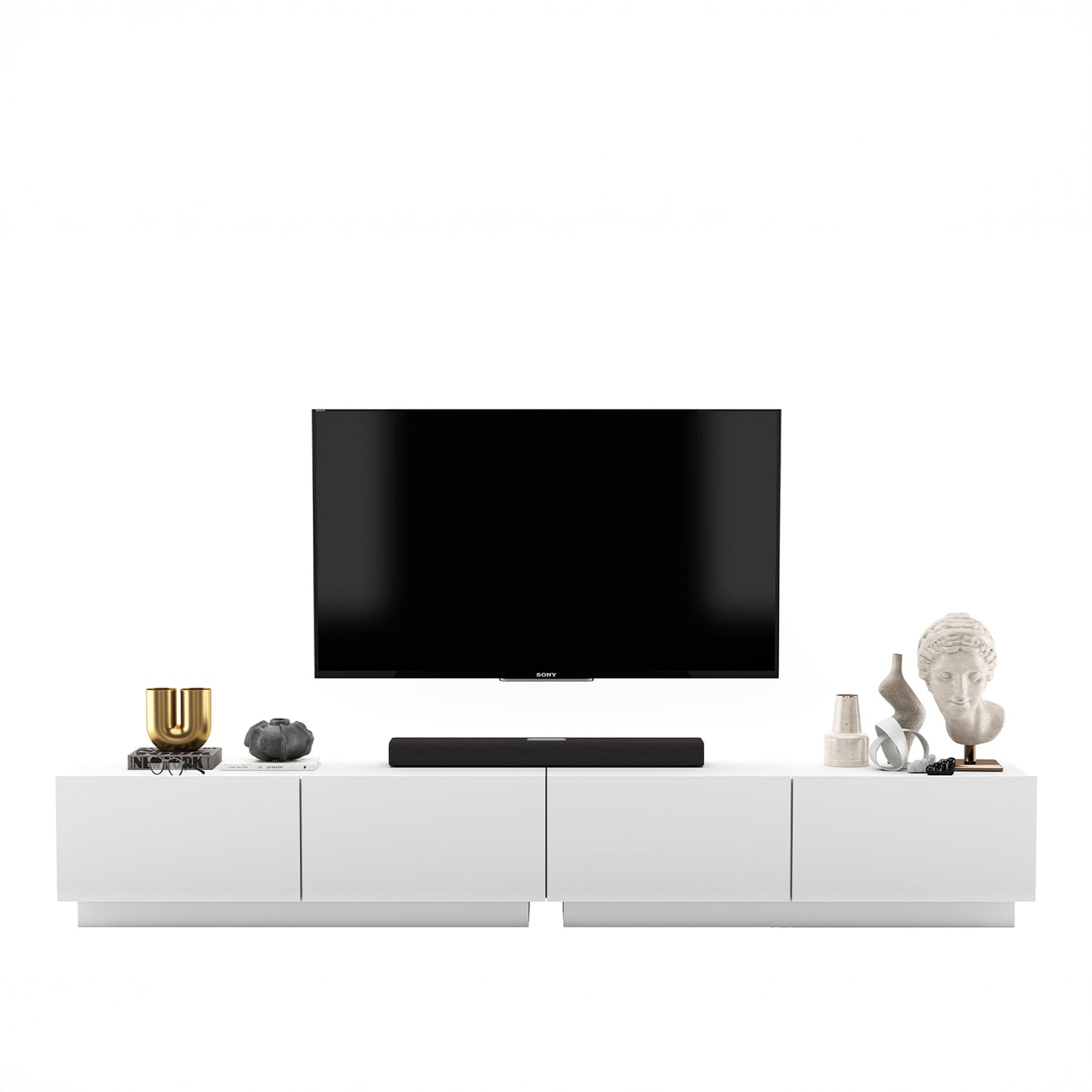 Enjoy 240 Modern Style TV Stand Unit with 4 doors - White