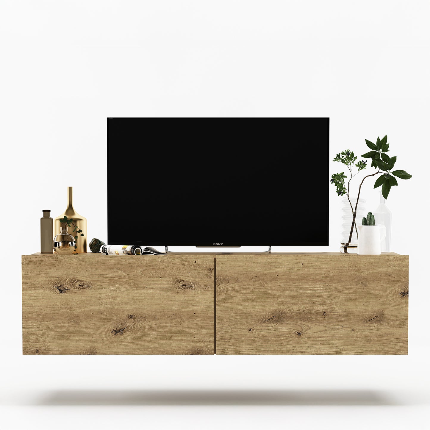 Enjoy Minimalist Wall-Mounted TV Unit – Oak Artisan
