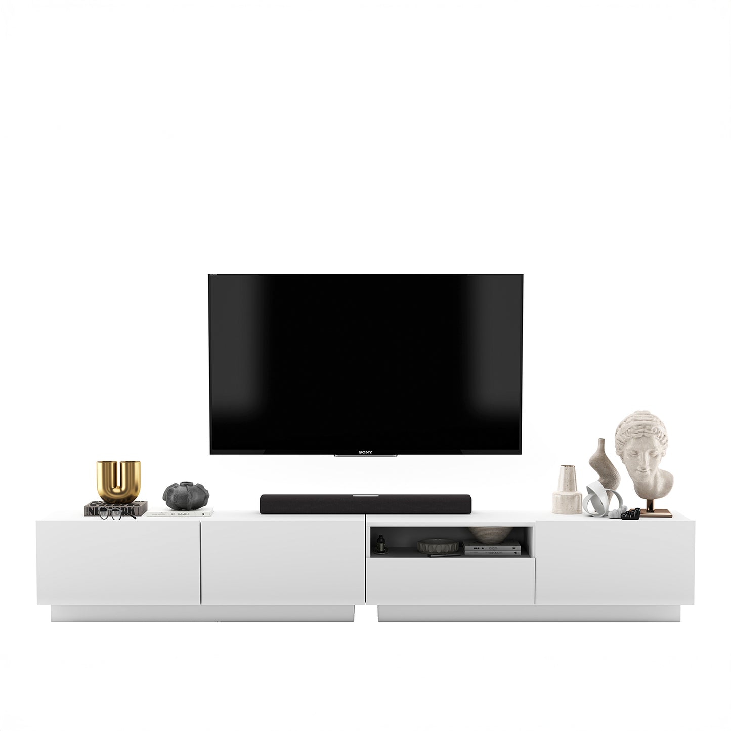 Enjoy 240 Modern Style TV Stand Unit with Open Shelf - White