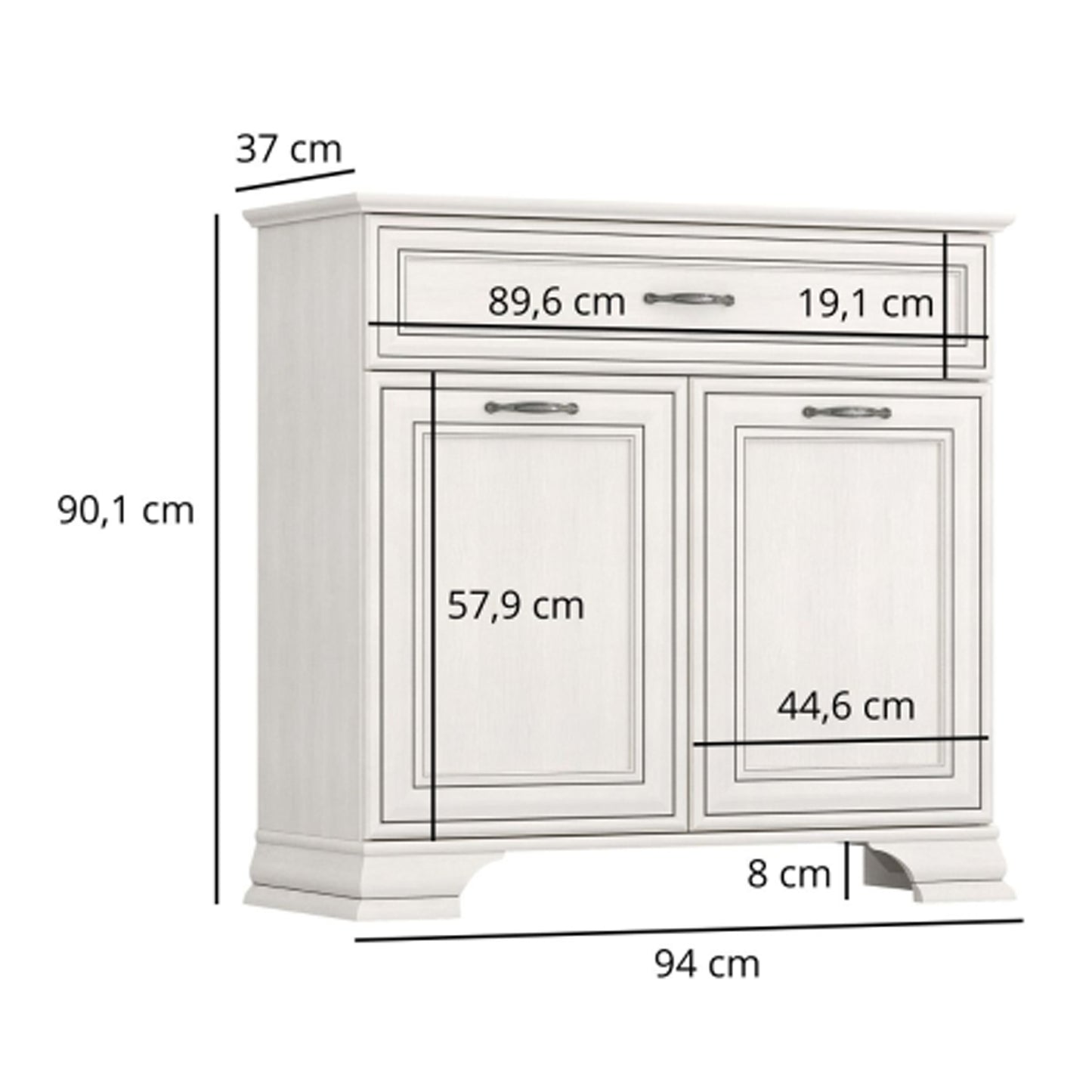 Tilda Elegant Sideboard with Doors and Drawer - Fineline Crema