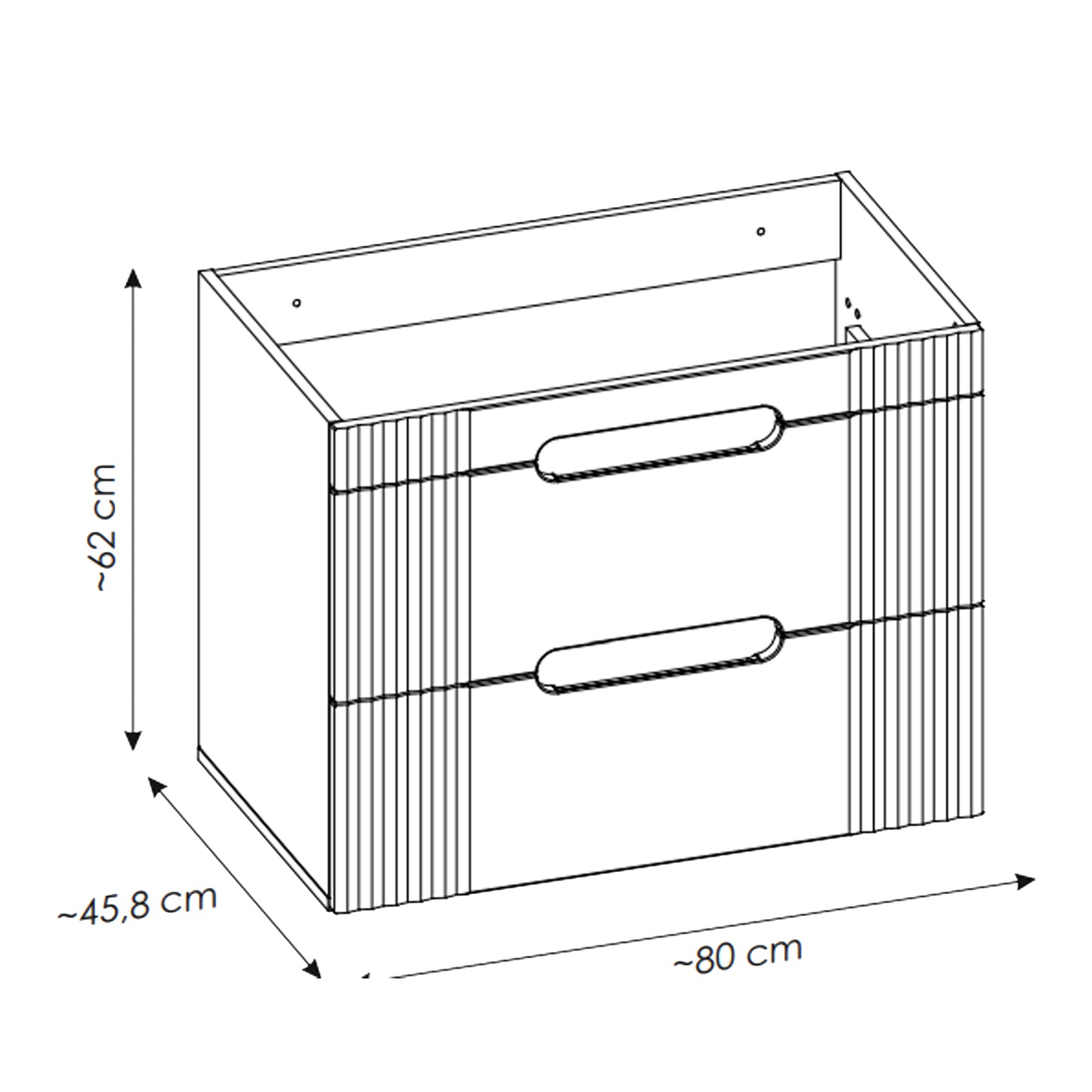 Fija Bathroom Cabinet Vanity Set 80 cm with Oval Basin and Tall Unit - White