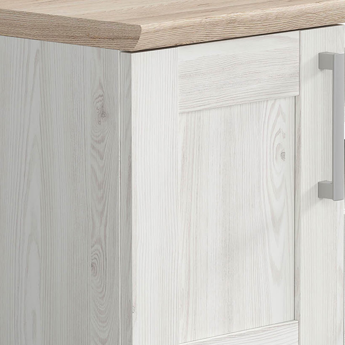 Romance Scandinavian Style Full Wall Unit with Storage - White Sibiu Larch