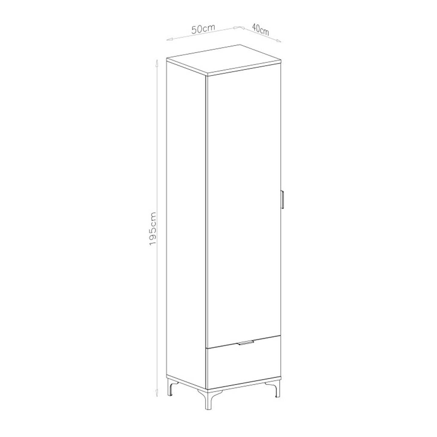 Lana Modern Tall Cabinet with Door and Drawer – Beige