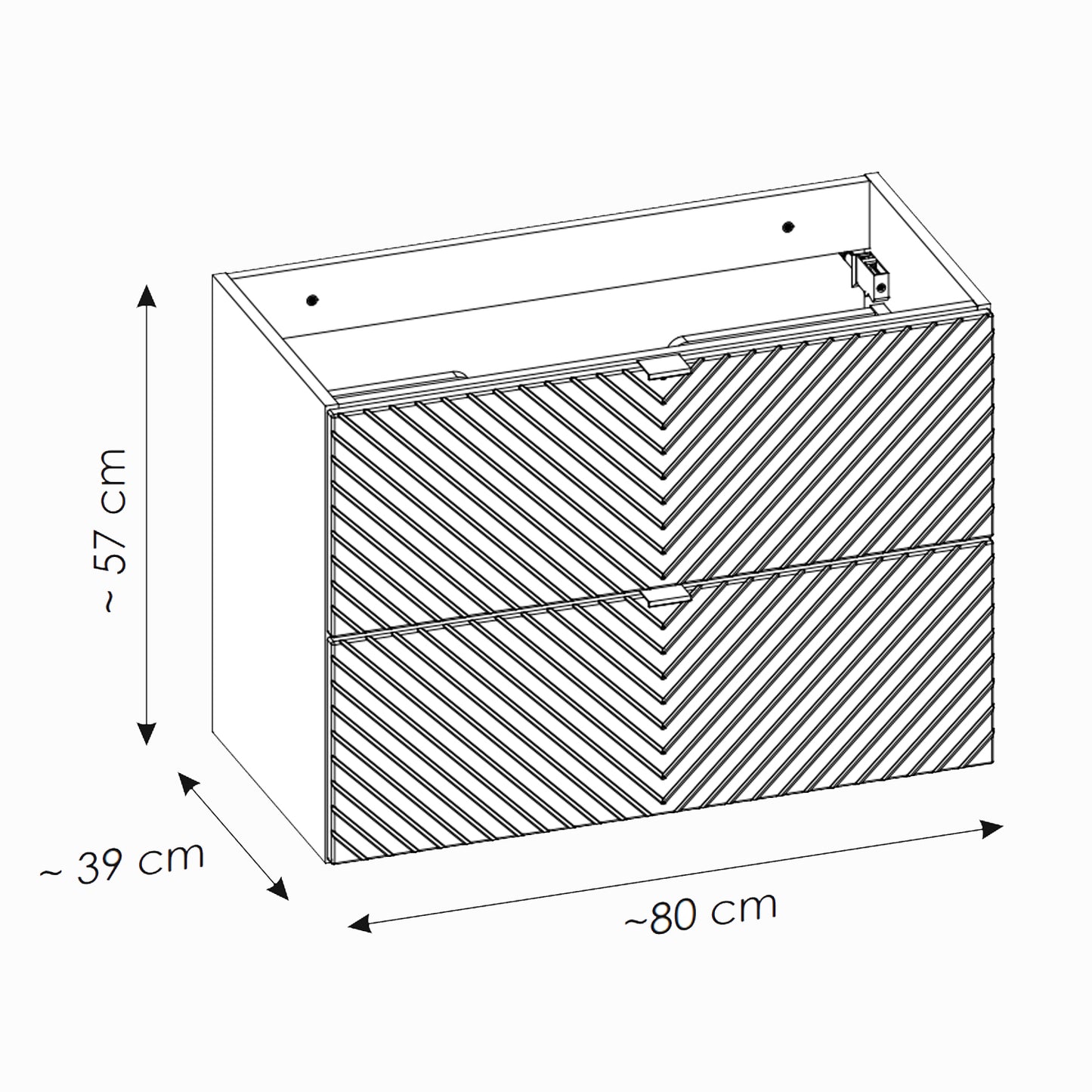 Viva 80cm Bathroom Cabinet with Oval Basin - Cashmere