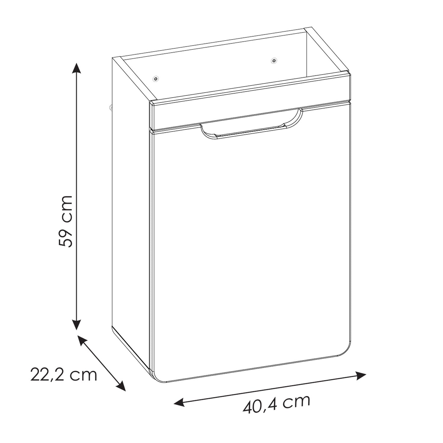 Aruba Compact Wall-Mounted 40 cm Bathroom Vanity Unit with Basin - White / Oak Craft