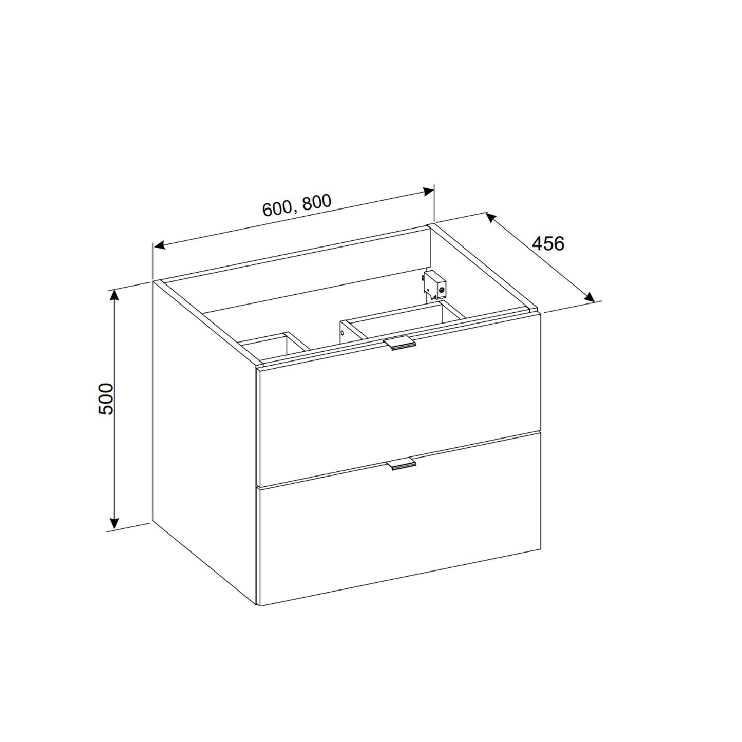 Dalia Bathroom Cabinet 80cm with 2 Drawers and Basin - Cashmere
