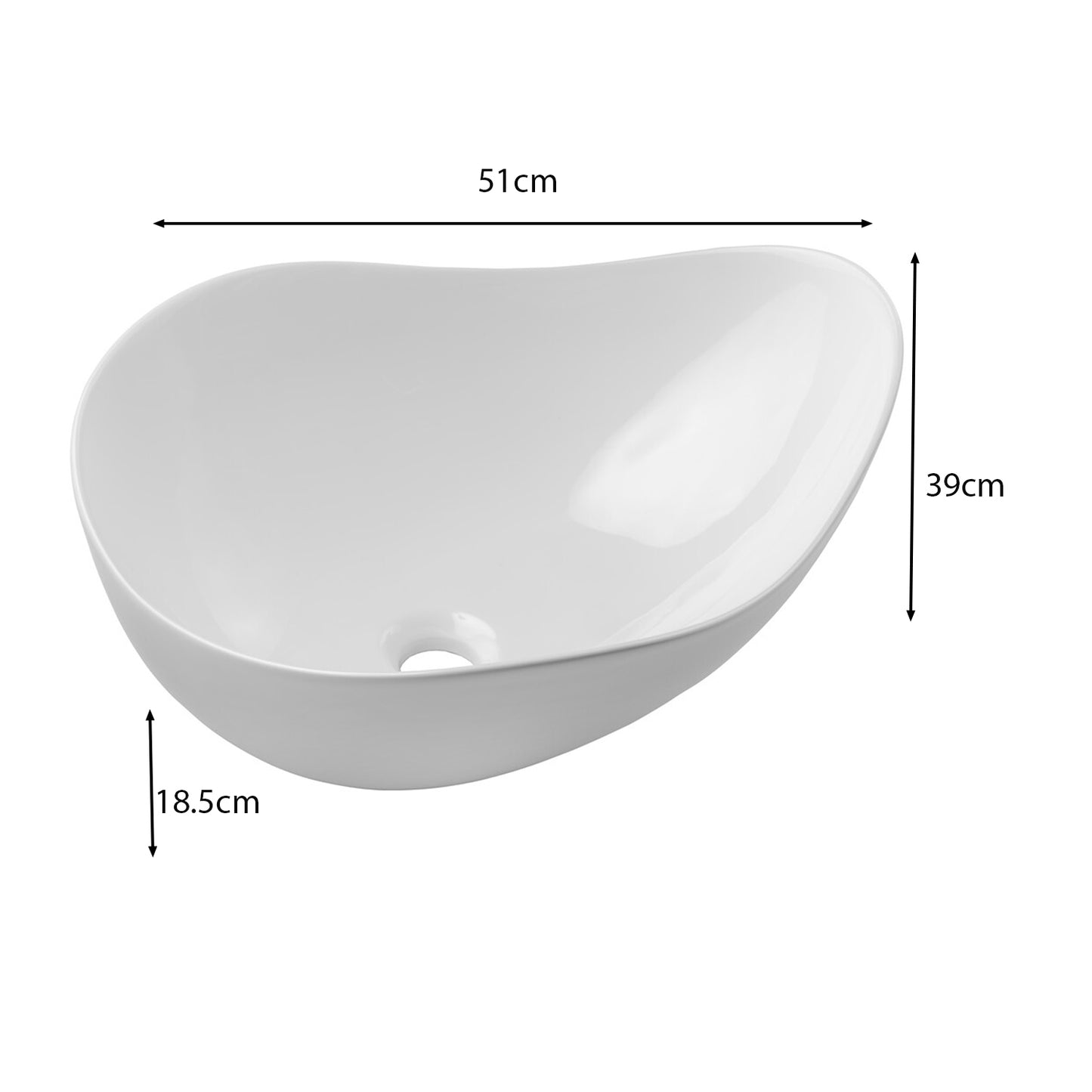 Luxor 3D Diamond Pattern 2 Drawer Bathroom Vanity Cabinet with Round Worktop Basin 80cm - Oak / Black