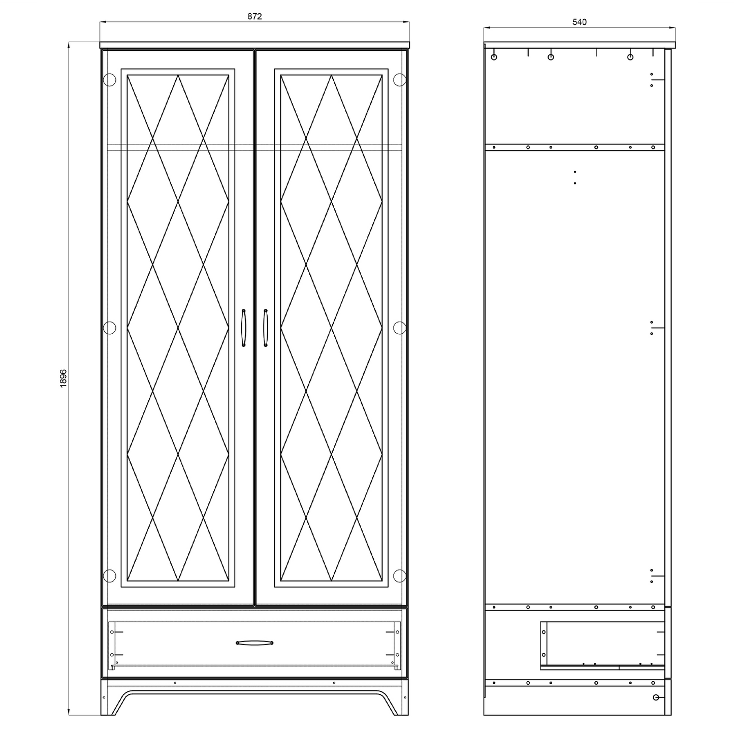 Provenza 2 Door Premium Wardrobe