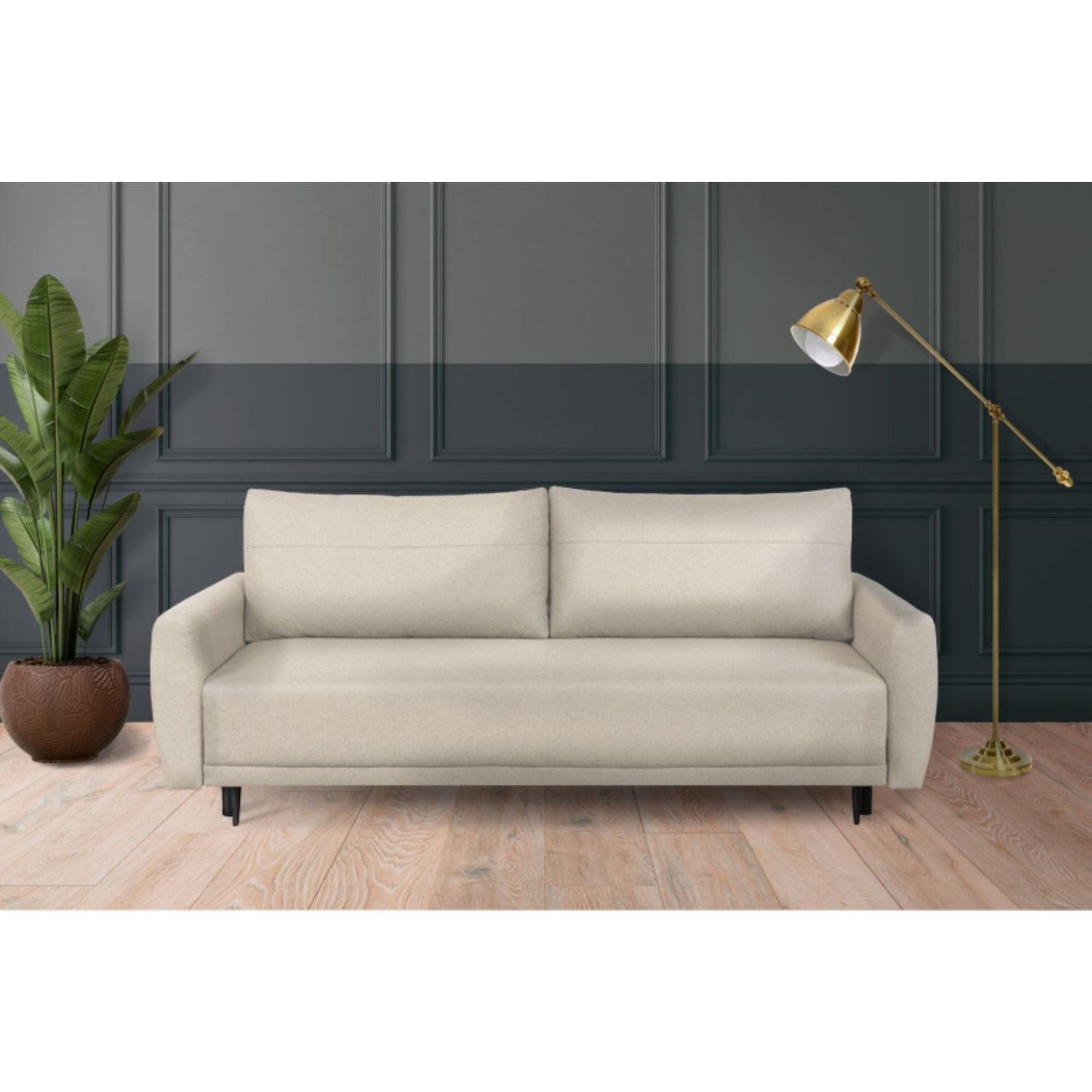 Mania 3 Seater Sofa Bed with Storage - Beige