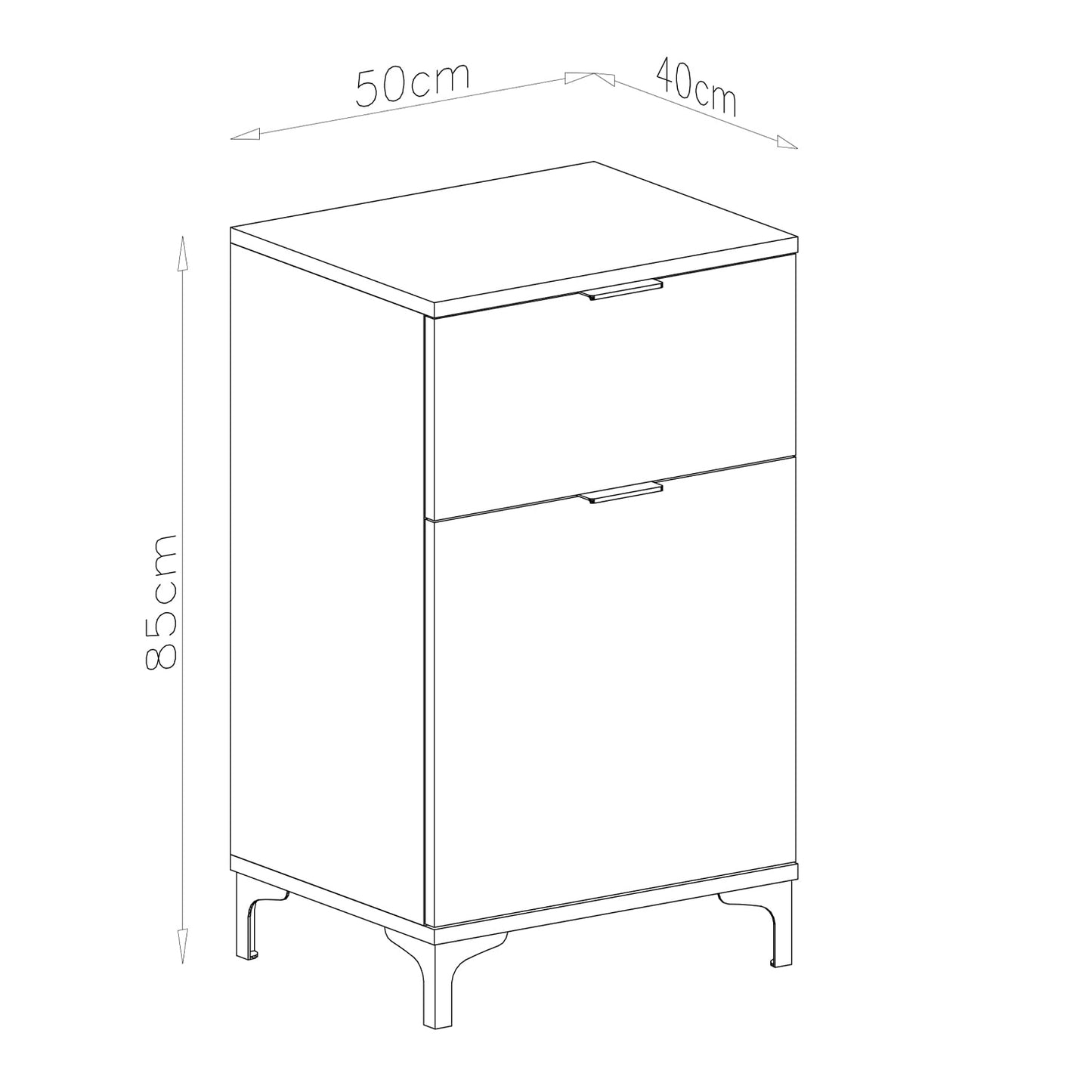 Lana Modern Slim Sideboard with Drawer and Cupboard – Oak Artisan
