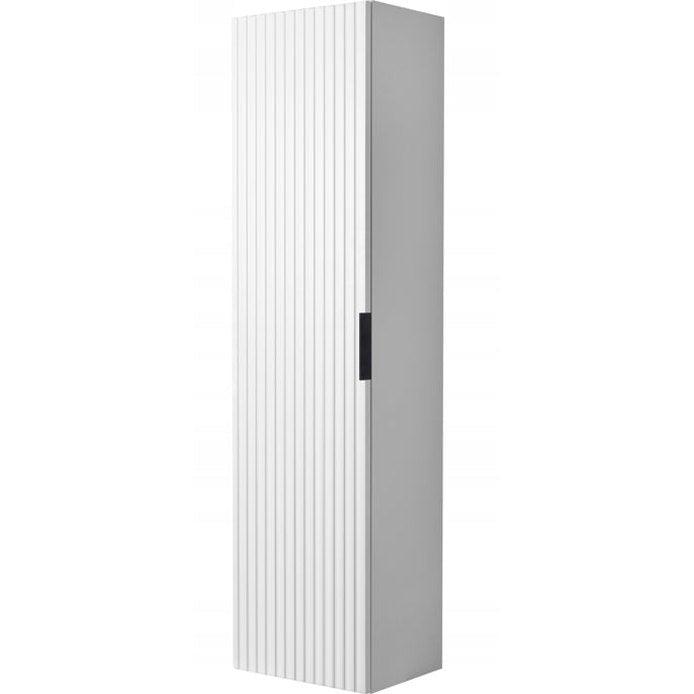 Flow Wall-Mounted Tall Bathroom Cabinet 136cm - White