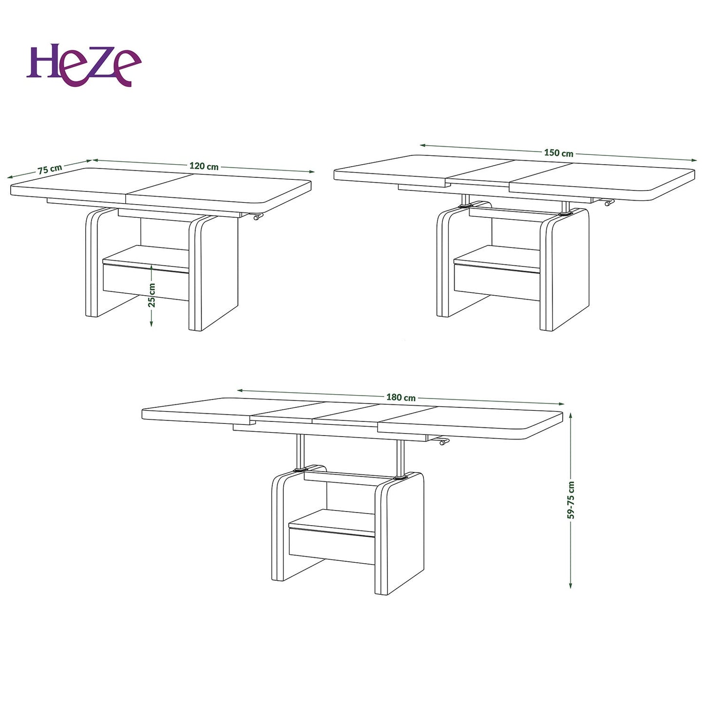 Lotta 2 in 1 Extending Coffee / Dining Table 120-180cm - Gold Craft Oak / White