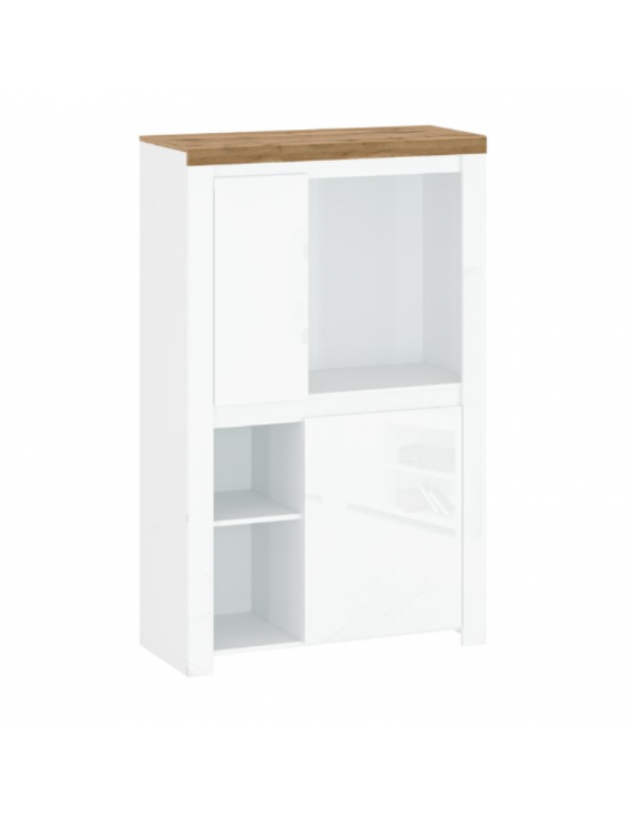 Vigo Low Bookcase Reg2d Type Display, Modern White Low Bookcase