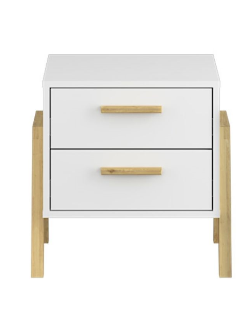 Wood and deals white night stand