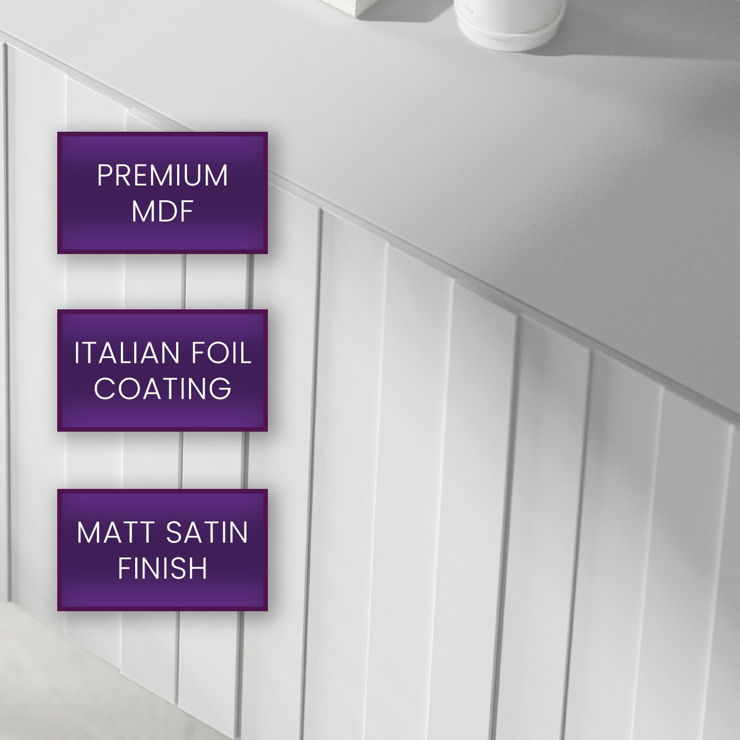 Elpis Glamour Standing TV Cabinet Media Unit with Storage 4D 150cm - White Matt / Copper Frame