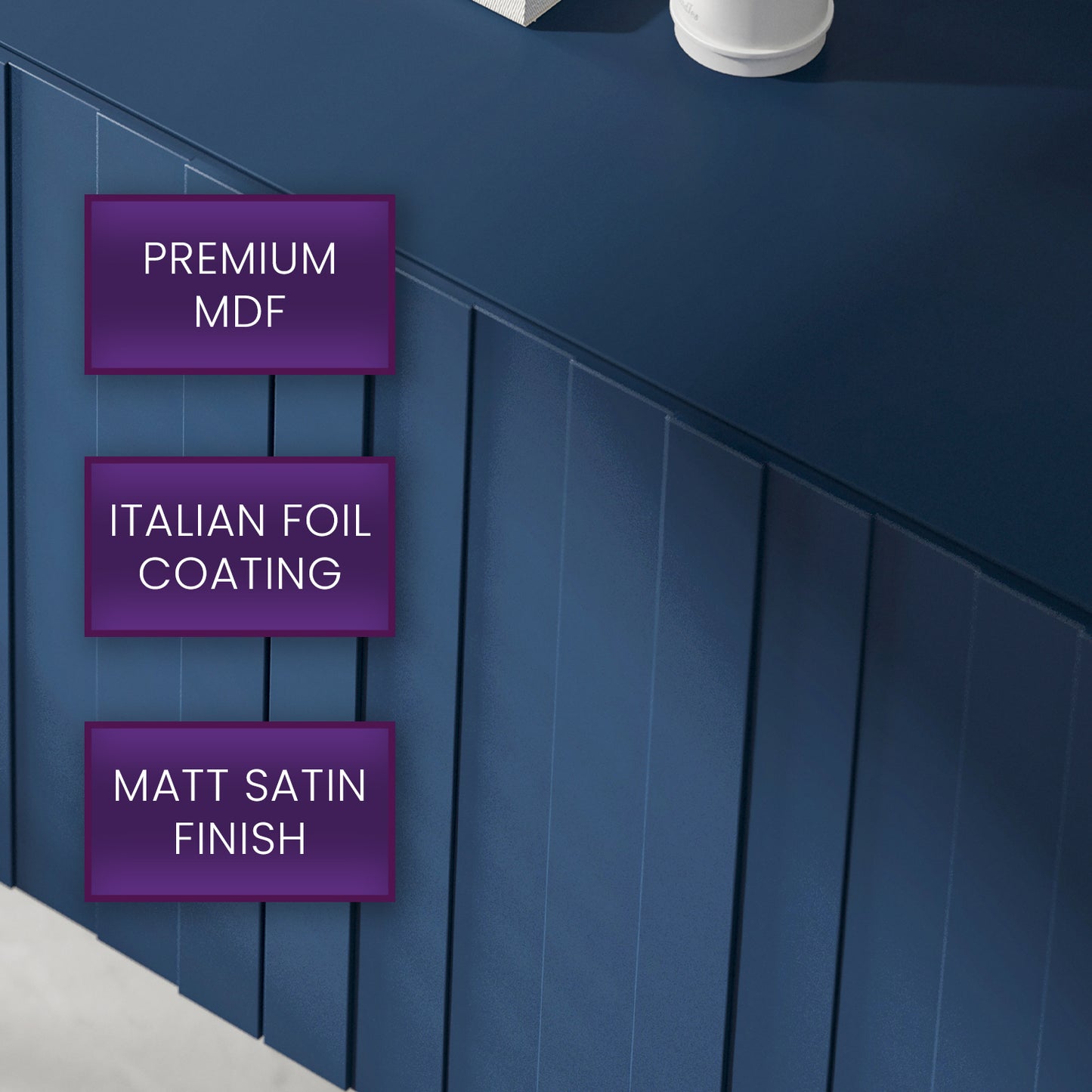 Elpis Glamour Standing TV Cabinet Media Unit with Storage 4D 150cm - Navy Matt / Copper Frame