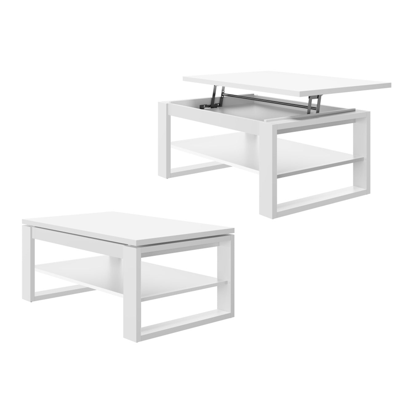 NUO Lift Top Coffee Table Contemporary Style - White Matt