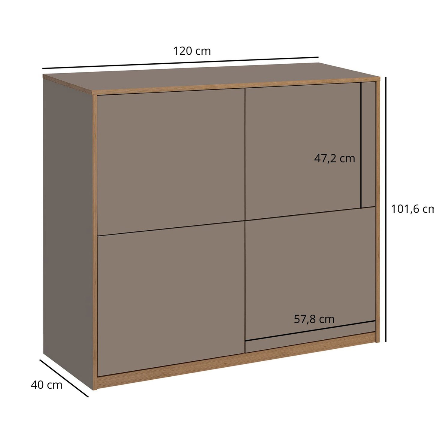 Complex Sideboard with Storage Modern Style - Grey